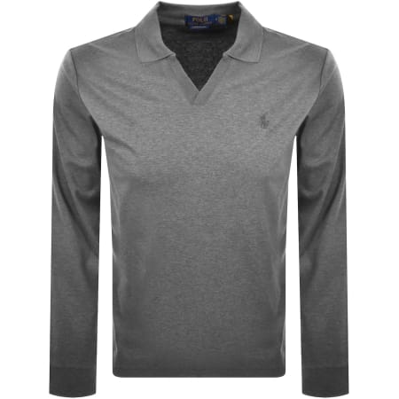 Product image for Ralph Lauren Custom Slim Fit Polo T Shirt Grey