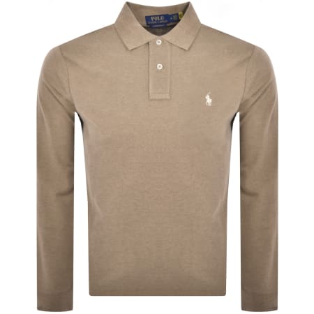 Product image for Ralph Lauren Long Sleeved Polo T Shirt Brown