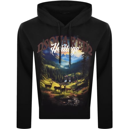 Product image for DSQUARED2 Relax Fit Graphic Hoodie Black