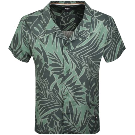 Product image for BOSS Short Sleeve Beach Shirt Green