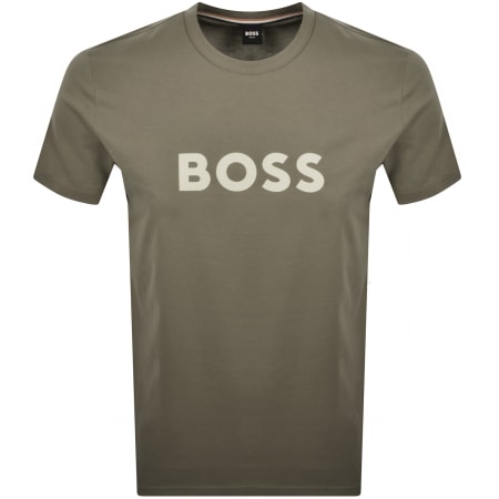 Product image for BOSS Beachwear Logo T Shirt Open Brown