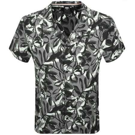 Product image for BOSS Short Sleeve Beach Shirt Grey
