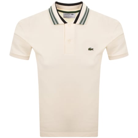 Product image for Lacoste Contrast Collar Polo T Shirt Cream
