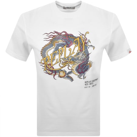 Product image for Replay Dragon Graphic T Shirt White