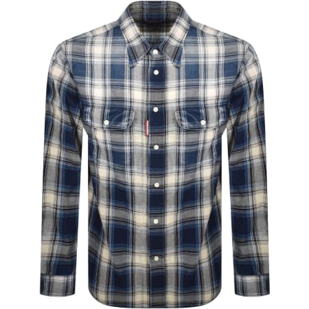 Product image for DSQUARED2 Canadian Vintage Check Shirt Blue