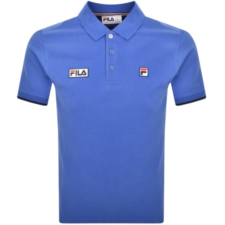 Product image for Fila Vintage Tipped Rib Basic Polo T Shirt Blue