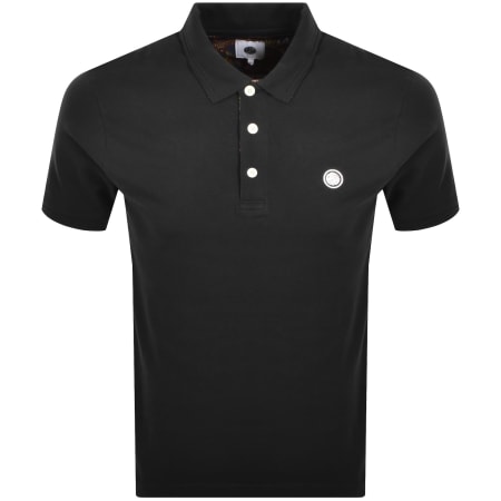 Product image for Pretty Green Paisley Placket Polo T Shirt Black