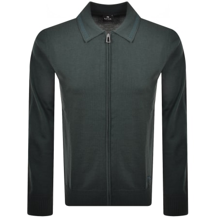 Product image for Paul Smith Full Zip Cardigan Green