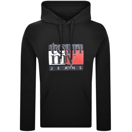 Product image for Tommy Jeans Essential Flag Logo Hoodie Black