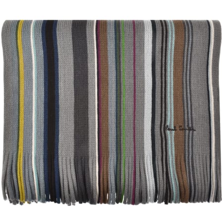 Product image for Paul Smith Ivan Stripe Wool Scarf Grey