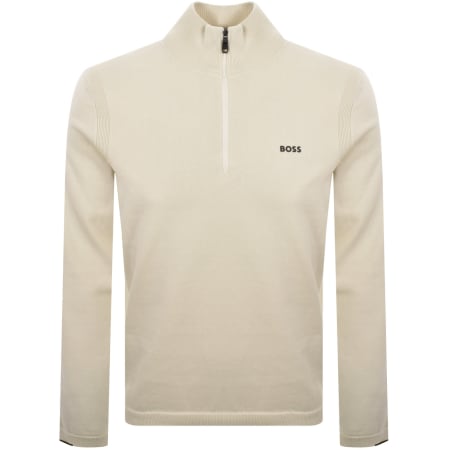 Product image for BOSS Ever X Quarter Zip Jumper Open White