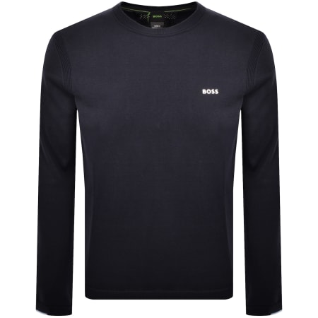 Product image for BOSS Ever X Crew Neck Jumper Dark Blue