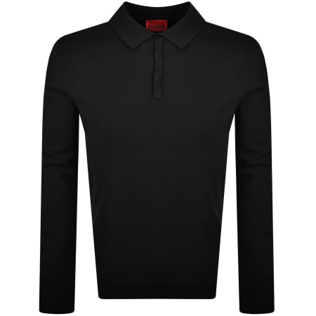Product image for HUGO San Pippo Slim Fit Knit Polo Black