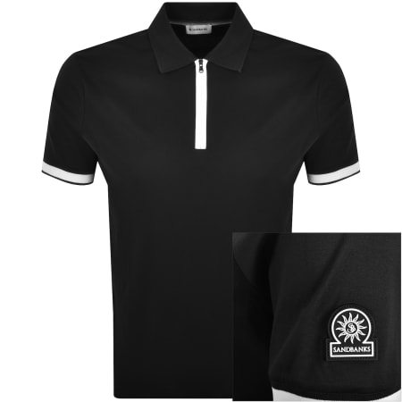 Product image for Sandbanks Silicone Zip Polo T Shirt Black