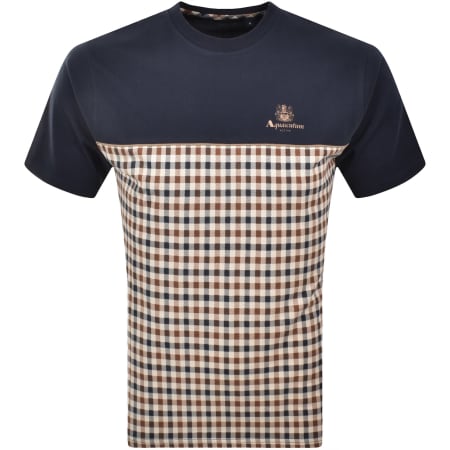 Product image for Aquascutum Active Piping Panel T Shirt Navy