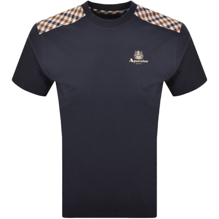 Product image for Aquascutum Active Club Check T Shirt Navy
