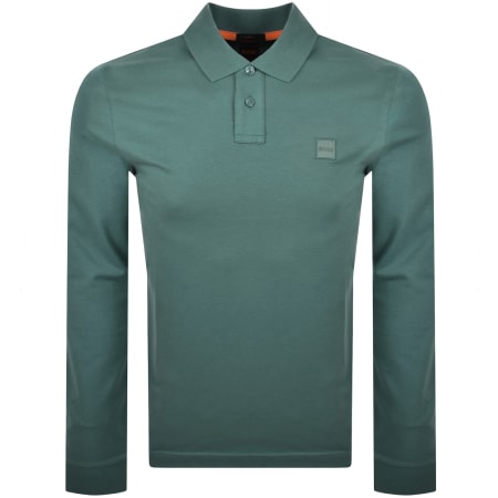 Product image for BOSS Long Sleeve Passerby Polo T Shirt Green