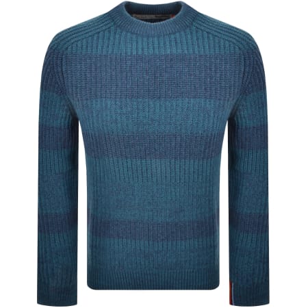 Product image for Barbour X Paul Smith Saddle Knit Jumper Blue