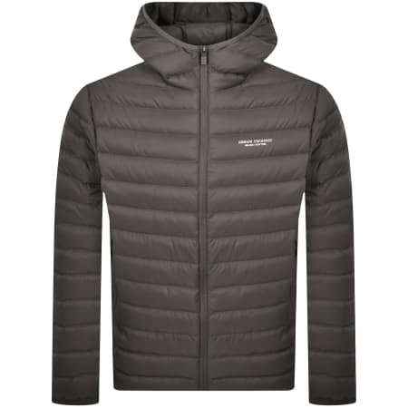 Product image for Armani Exchange Hooded Down Jacket Grey