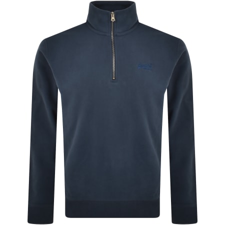 Product image for Superdry Essential Logo Henley Sweatshirt Navy