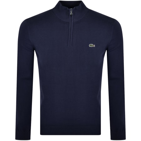 Product image for Lacoste Quarter Zip Knit Jumper Navy
