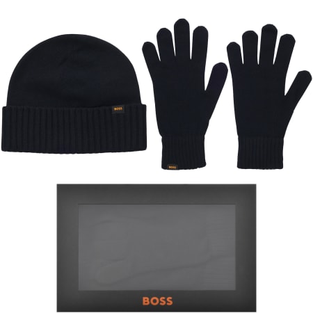 Product image for BOSS Kalipso Beanie and Gloves Gift Set Navy