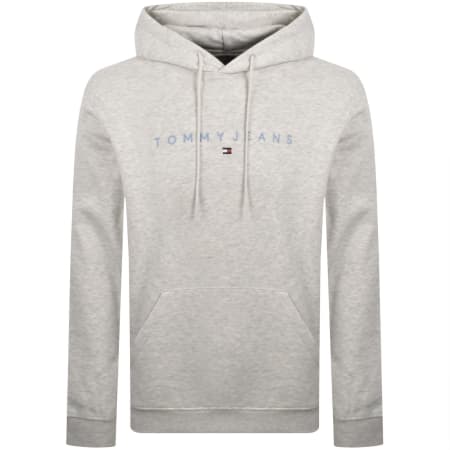Product image for Tommy Jeans Linear Flag Logo Hoodie Grey
