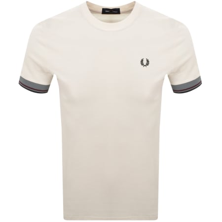 Product image for Fred Perry Twin Tipped Cuff T Shirt Ecru