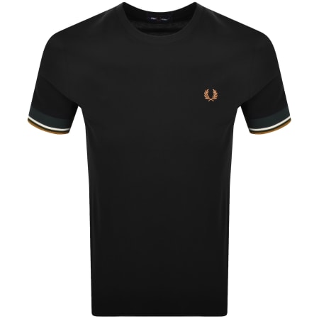 Product image for Fred Perry Twin Tipped Cuff T Shirt Black