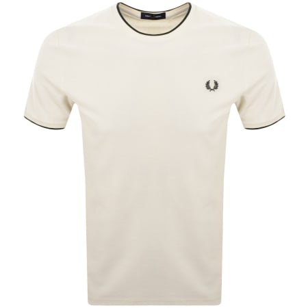Product image for Fred Perry Crepe Pique T Shirt Cream