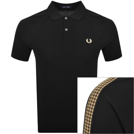 Product image for Fred Perry Tape Polo T Shirt Black
