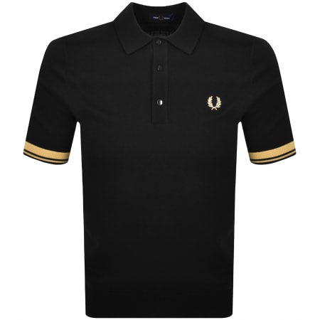 Product image for Fred Perry Tipped Knit Polo T Shirt Black