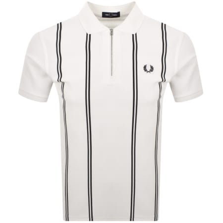 Product image for Fred Perry Vertical Stripe Polo T Shirt White