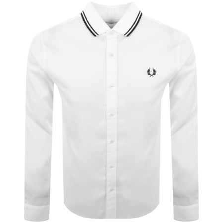 Product image for Fred Perry Pique Polo Collar Shirt White