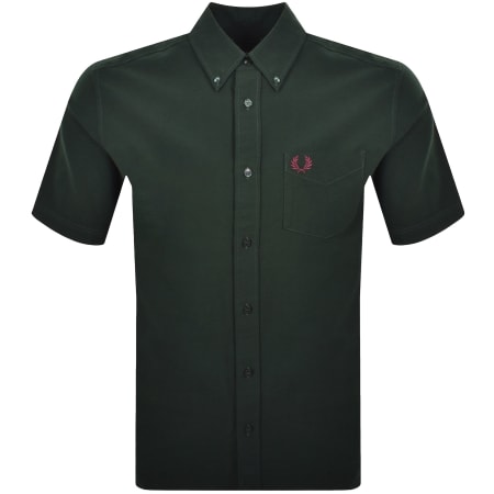 Product image for Fred Perry Oxford Short Sleeve Shirt Green