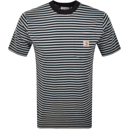 Product image for Carhartt WIP Verner Stripe Pocket T Shirt Blue