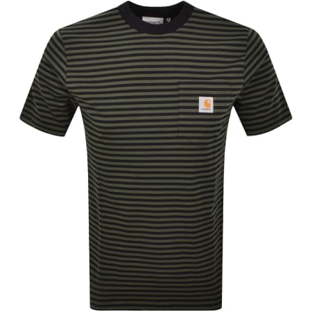 Product image for Carhartt WIP Verner Stripe Pocket T Shirt Green