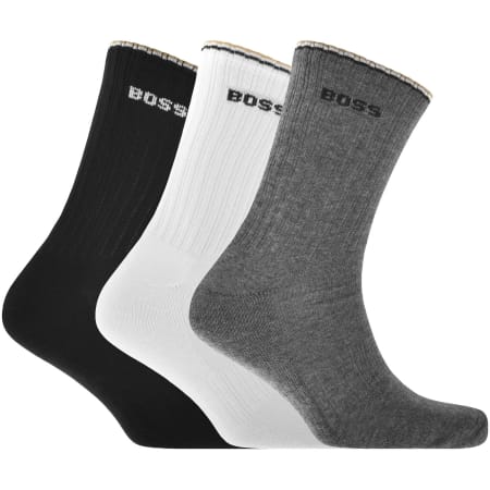 Product image for BOSS 3 Pack Quarter Length Rib Socks