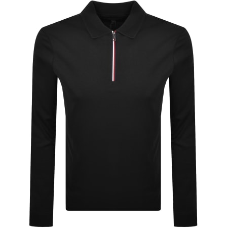 Product image for Tommy Hilfiger Interlock Zip Polo T Shirt Black
