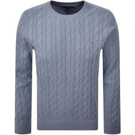 Product image for Tommy Hilfiger Cable Knit Jumper Brisk Blue