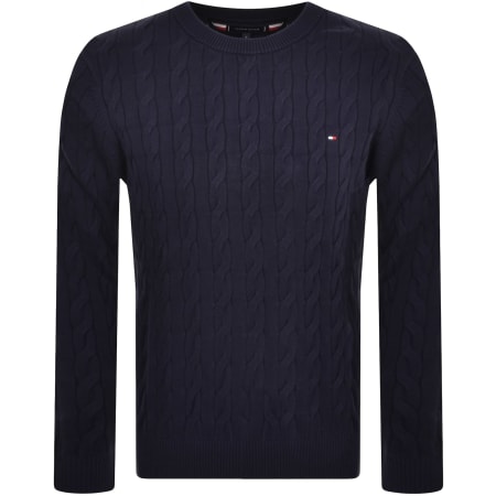 Product image for Tommy Hilfiger Cable Knit Jumper Navy