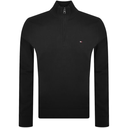 Product image for Tommy Hilfiger Quarter Zip Jumper Black