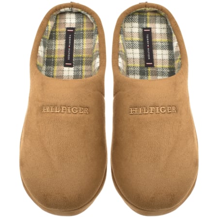 Product image for Tommy Hilfiger Check Lined Slippers Khaki