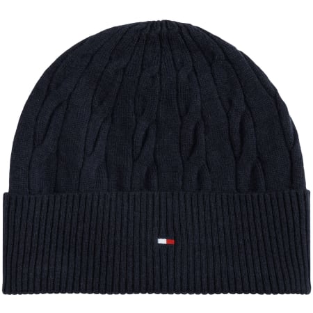 Product image for Tommy Hilfiger Cable Knit Beanie Hat Navy