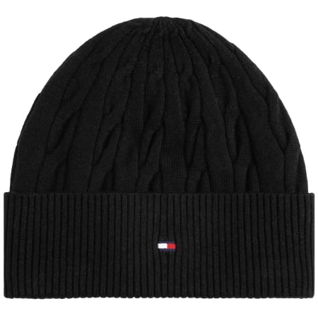 Product image for Tommy Hilfiger Cable Knit Beanie Hat Black