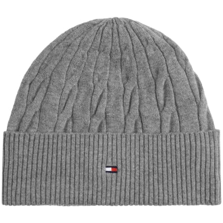 Product image for Tommy Hilfiger Cable Knit Beanie Hat Grey