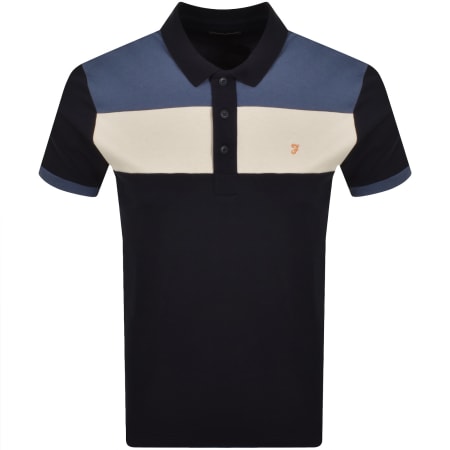 Product image for Farah Swanside Panel Polo T Shirt Navy