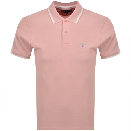 Product image for Barbour Ferriby Textured Polo T Shirt Pink