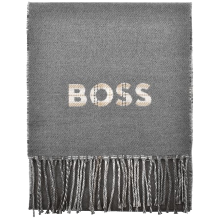 Product image for BOSS Italian Made Checked Scarf Grey
