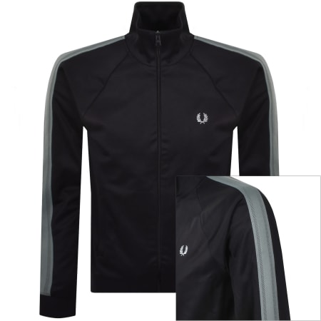 Product image for Fred Perry Mesh Taped Track Top Navy